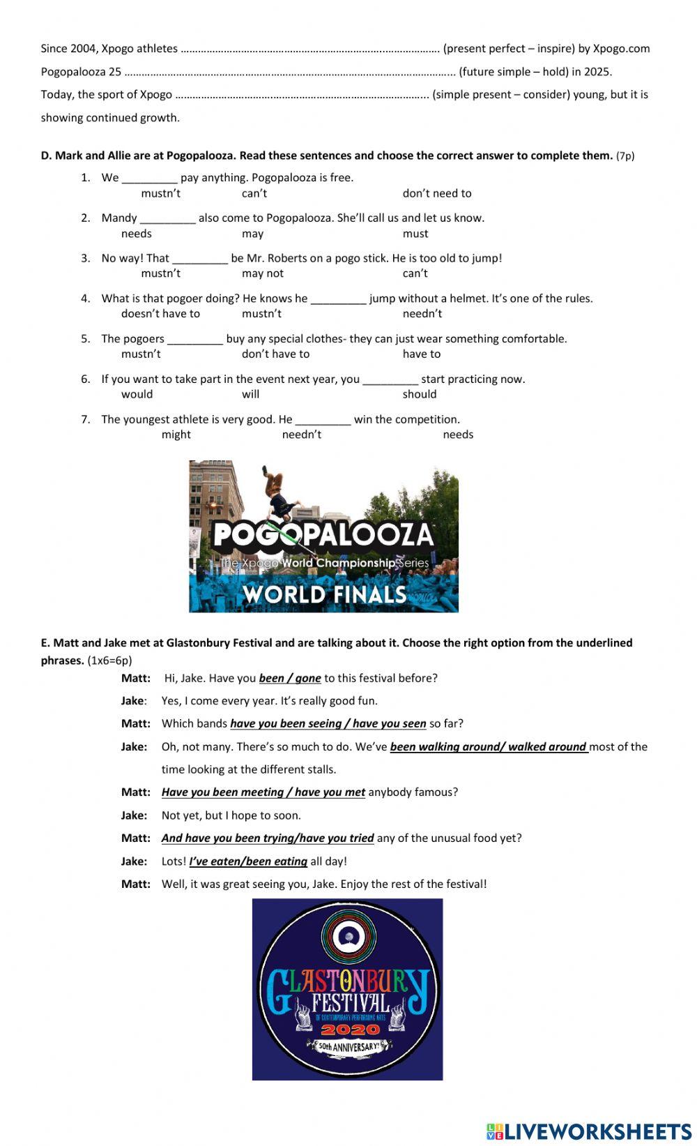 Placement test - 5th Intensive