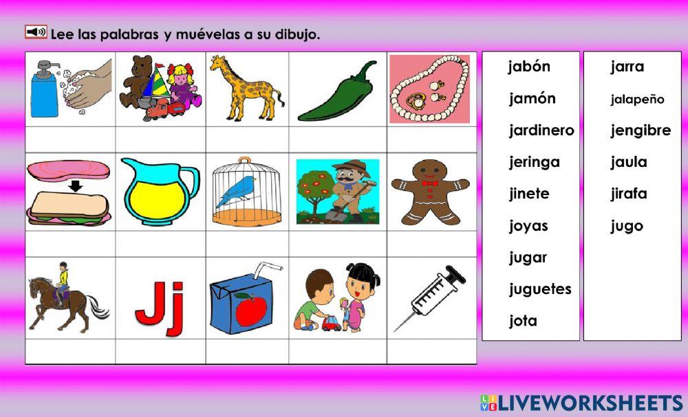 Jj: lee y mueve la palabra