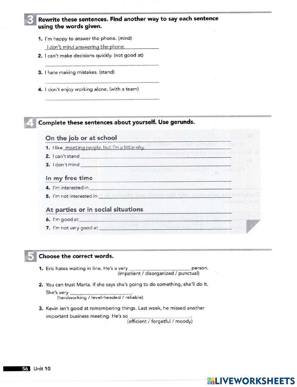 I like working with people