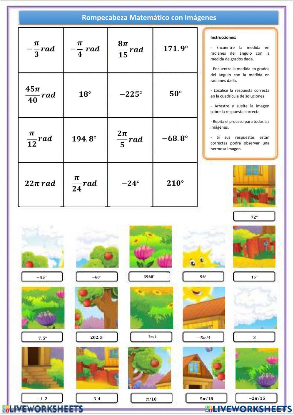 Rompecabezas Matemático con Imagenes