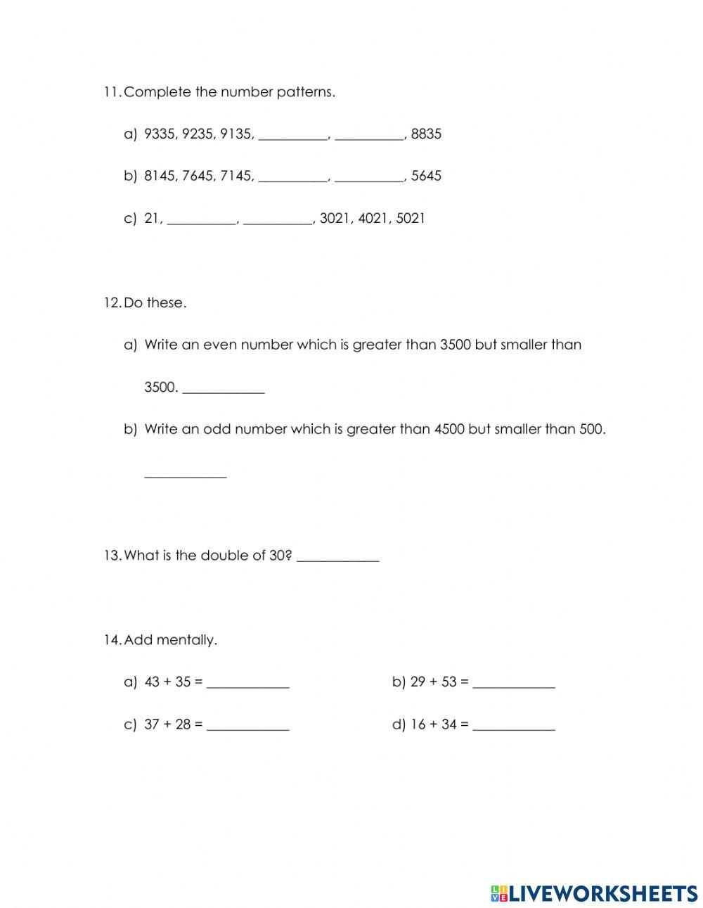 1st Term Mathematics Year 3 SBA