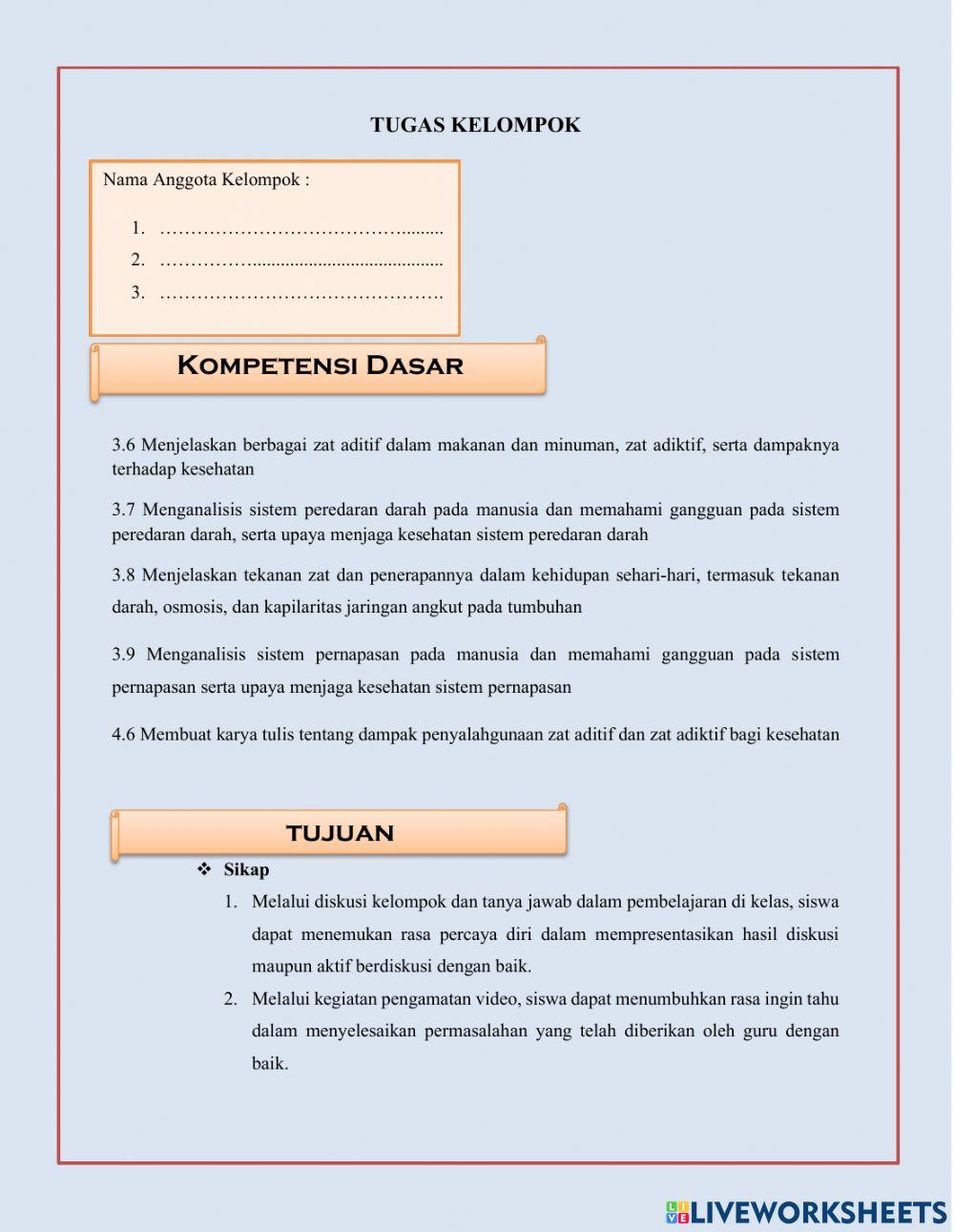 Tekanan zat dalam tubuh