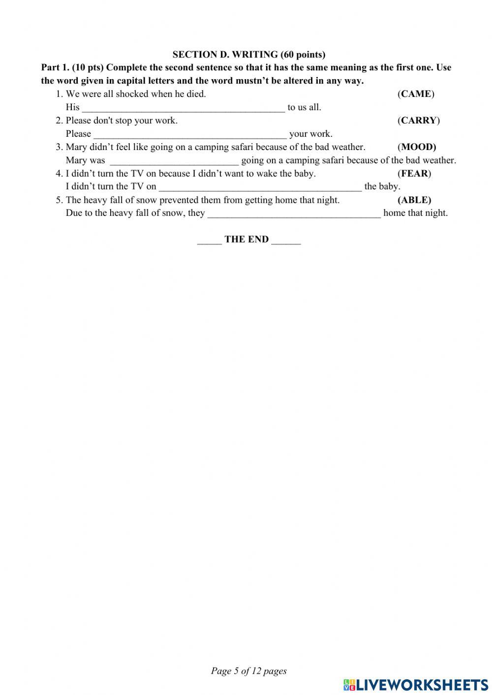 Test 21 lop 9 chuyen