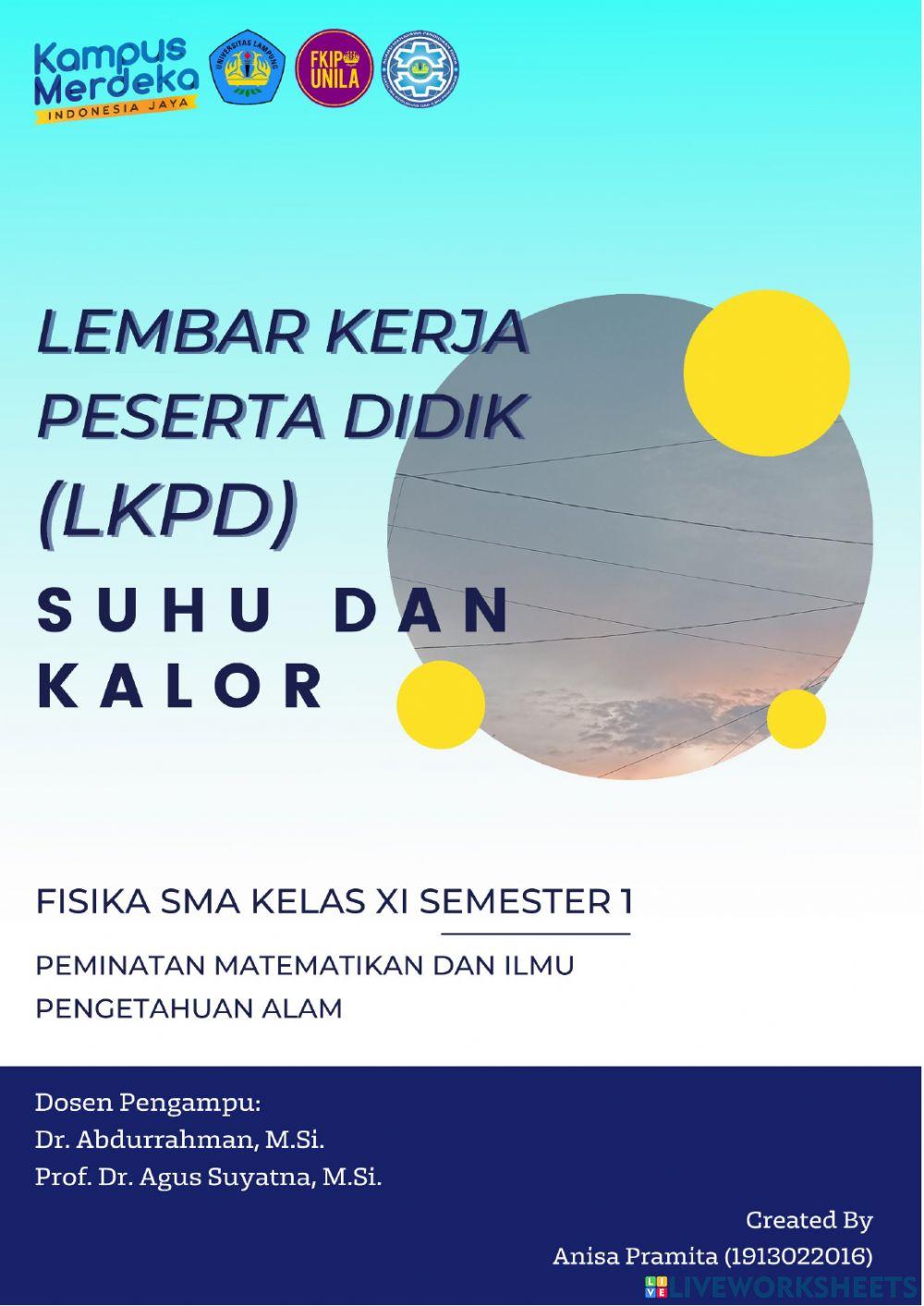 E-LKPD Suhu dan Kalor