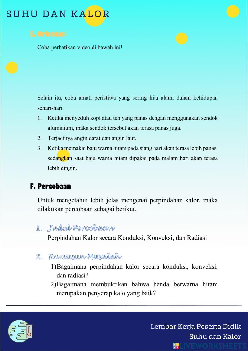 E-LKPD Suhu dan Kalor