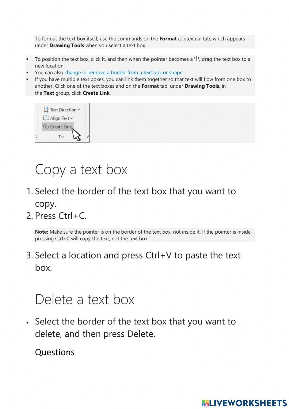 Lesson 5 How Create a Text Box in Word