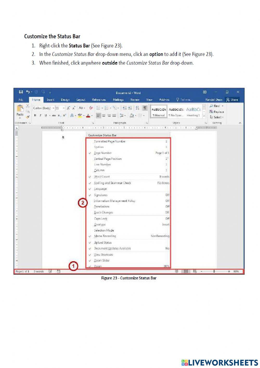 Lesson 6  The Status Bar