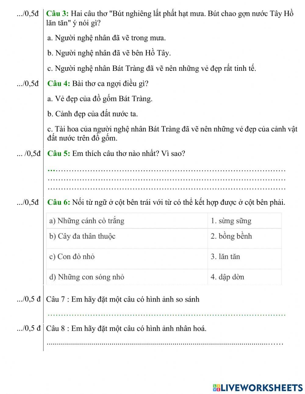 Ôn tập đọc thầm tuần 27