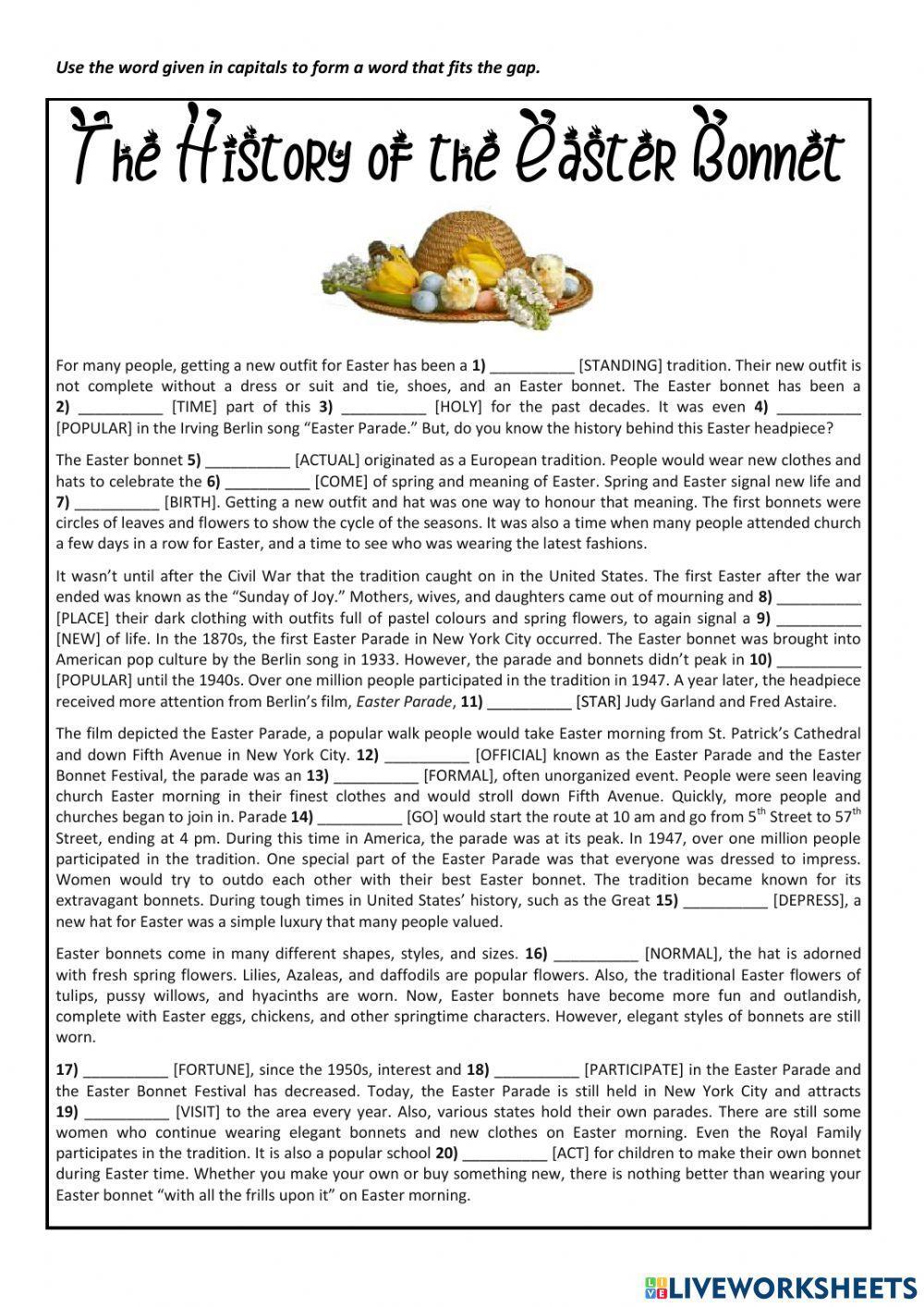 The history of the Easter bonnet The history of the Easter bonnet