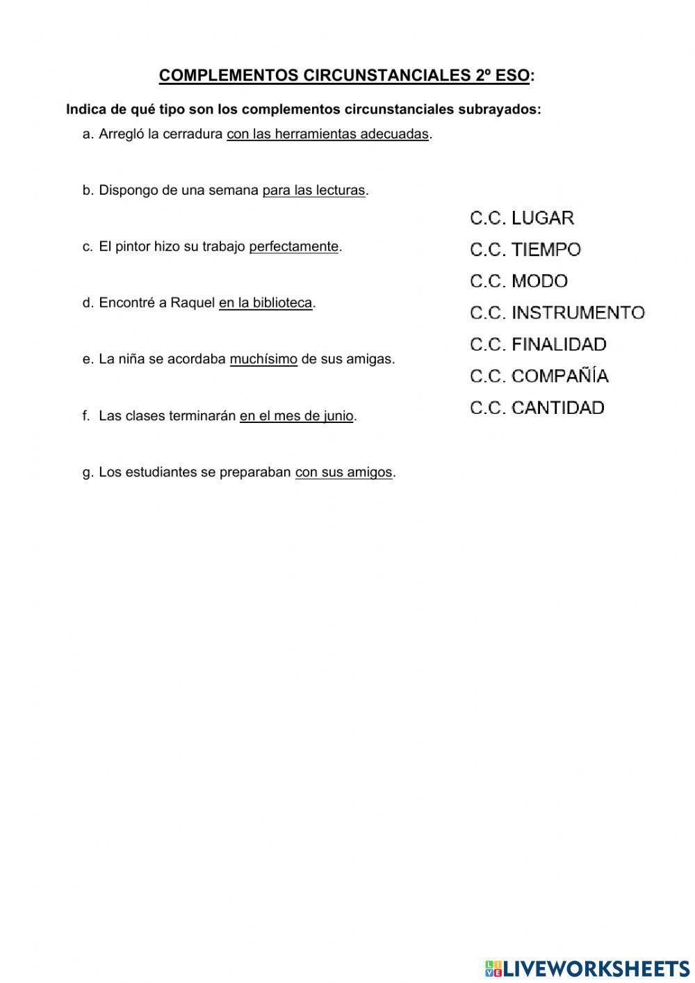 Complementos circunstanciales