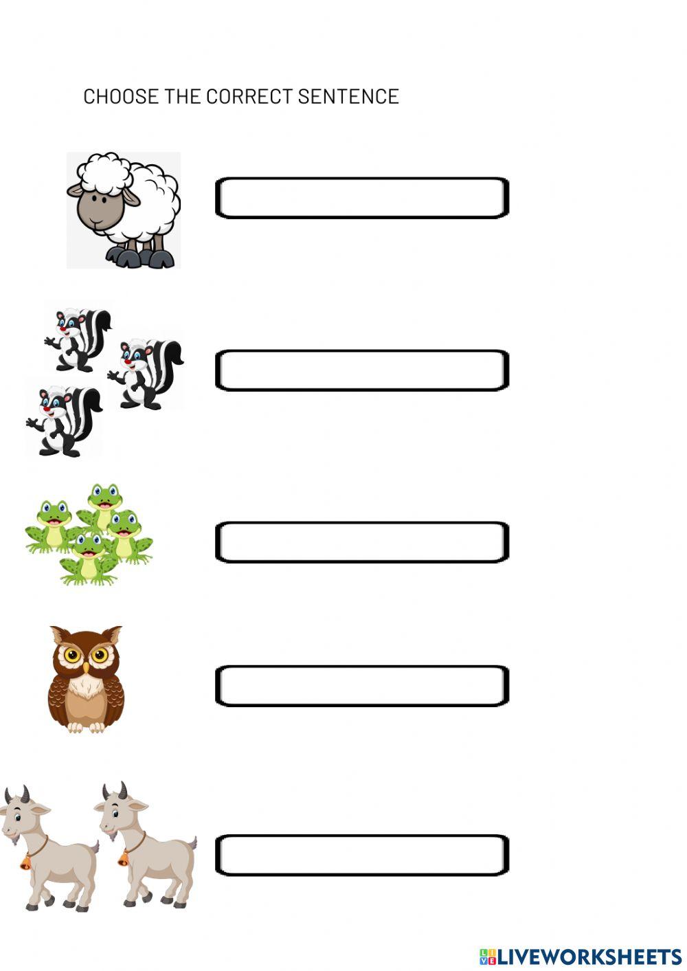 Animals descriptions