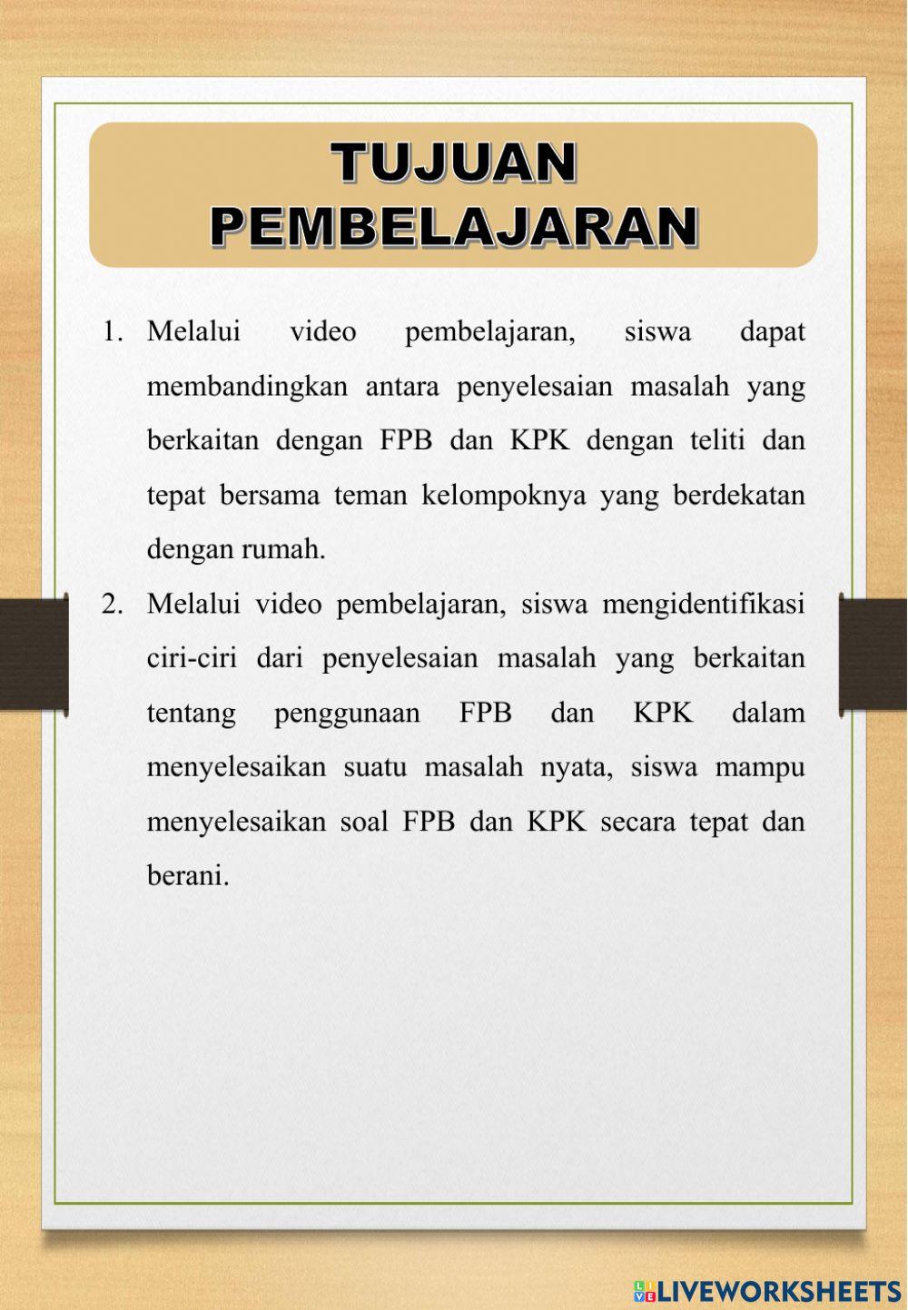 E-LKPD Matematika - KPK dan FPB