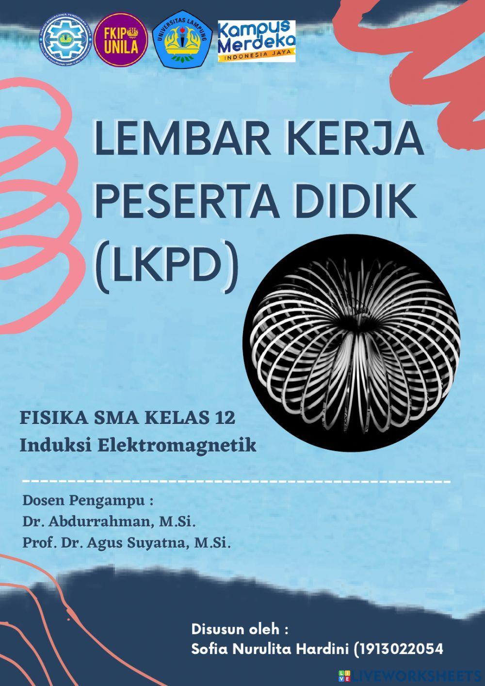 LKPD Induksi Elektromagnetik Kelas 12 Fisika