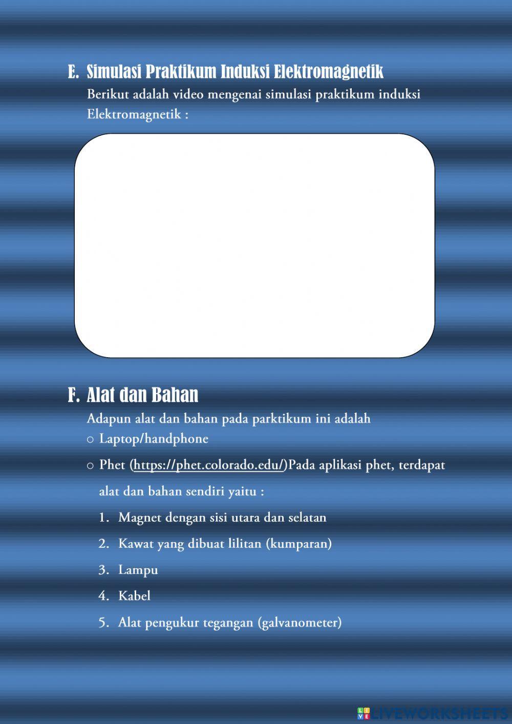 LKPD Induksi Elektromagnetik Kelas 12 Fisika