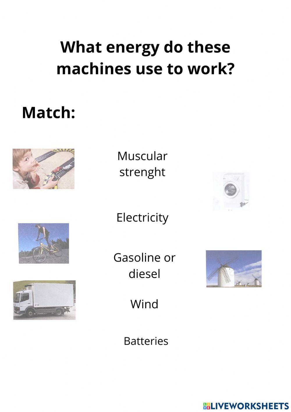 Machines, energy, electricity.