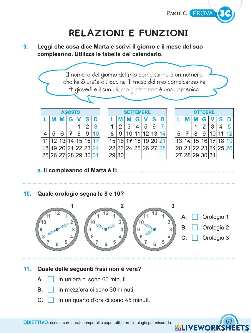 Invalsi: verifica figure e relazioni