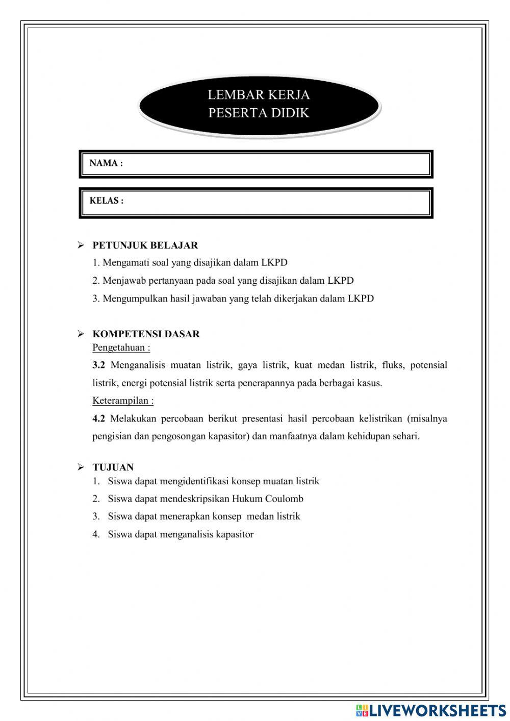 LKPD Listrik Statis SMA