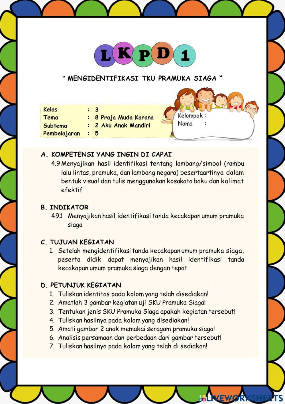 LKPD Tema 8 Subtema 2 Pembelajaran 5