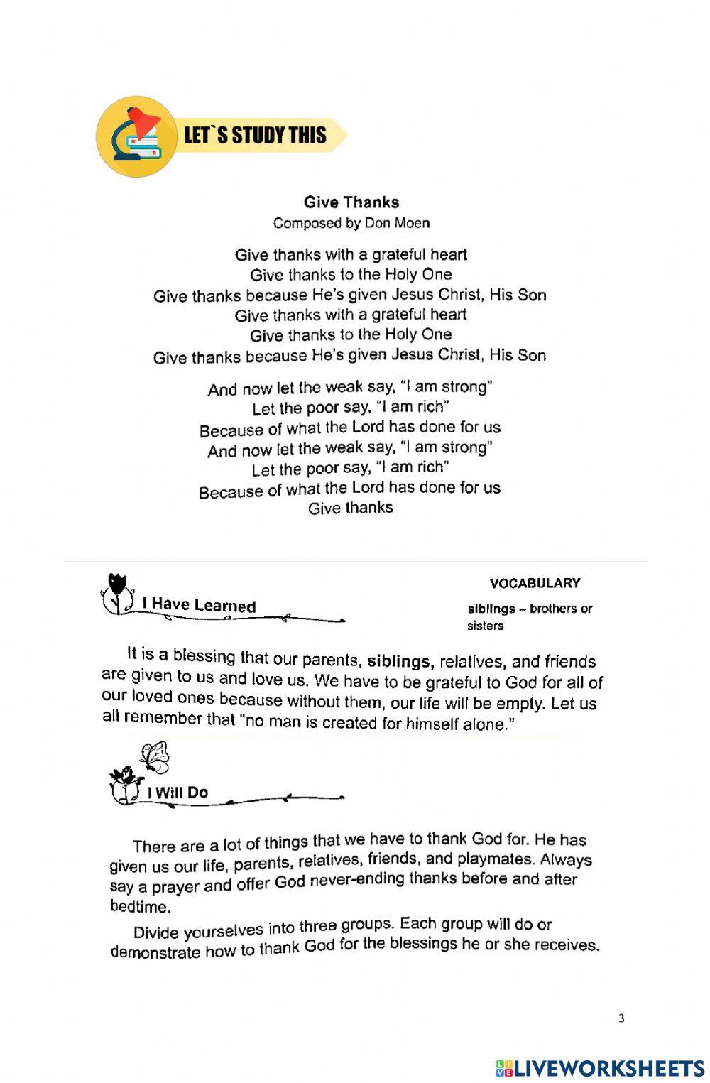 Q3W2-Lesson 16 - I Thank God for All His Blessings - ODL