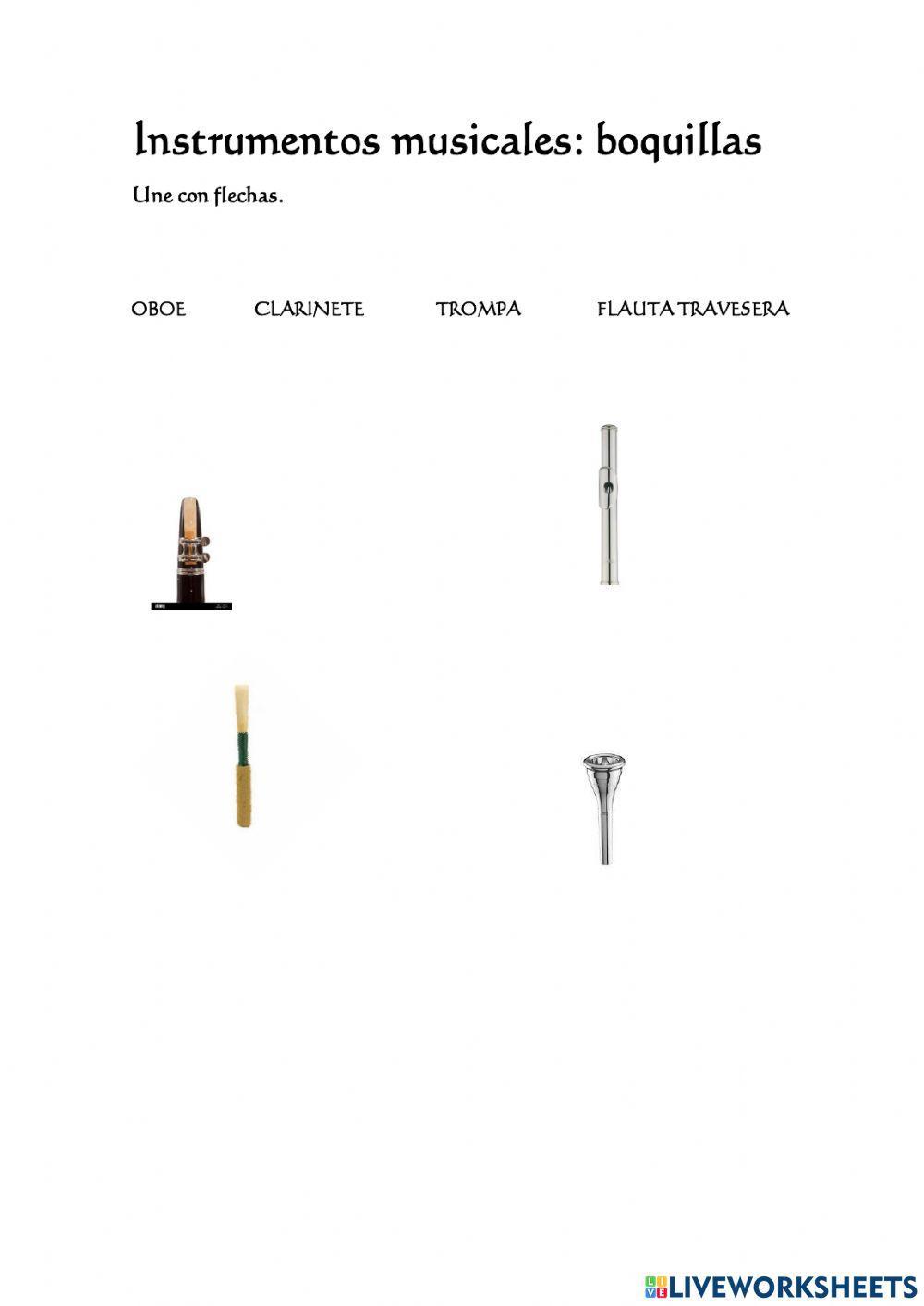 Instrumentos musicales: boquillas.