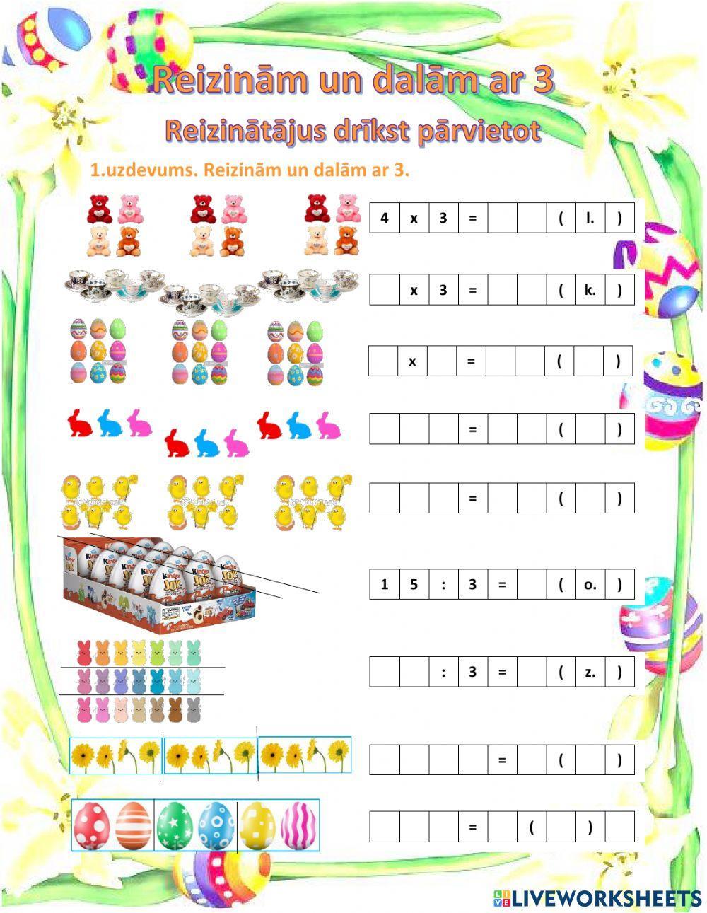 Reizinām un dalām ar 3