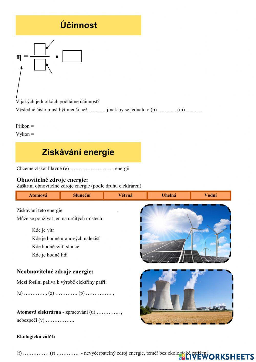 Energie - velké opakování