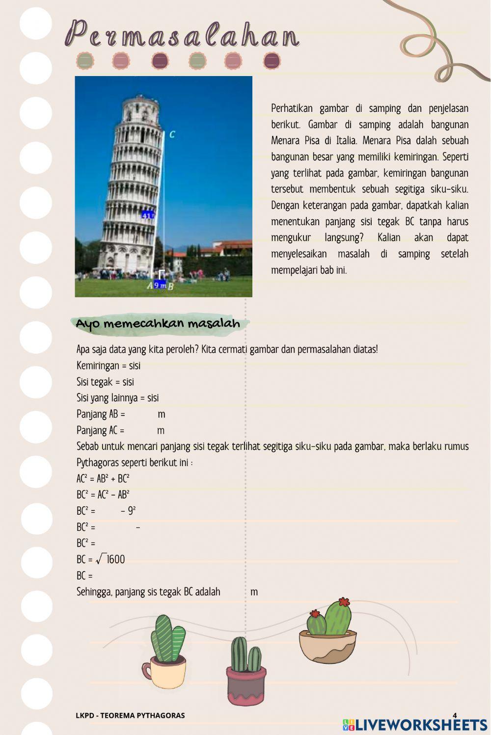 E-LKPD Teorema Pythagoras