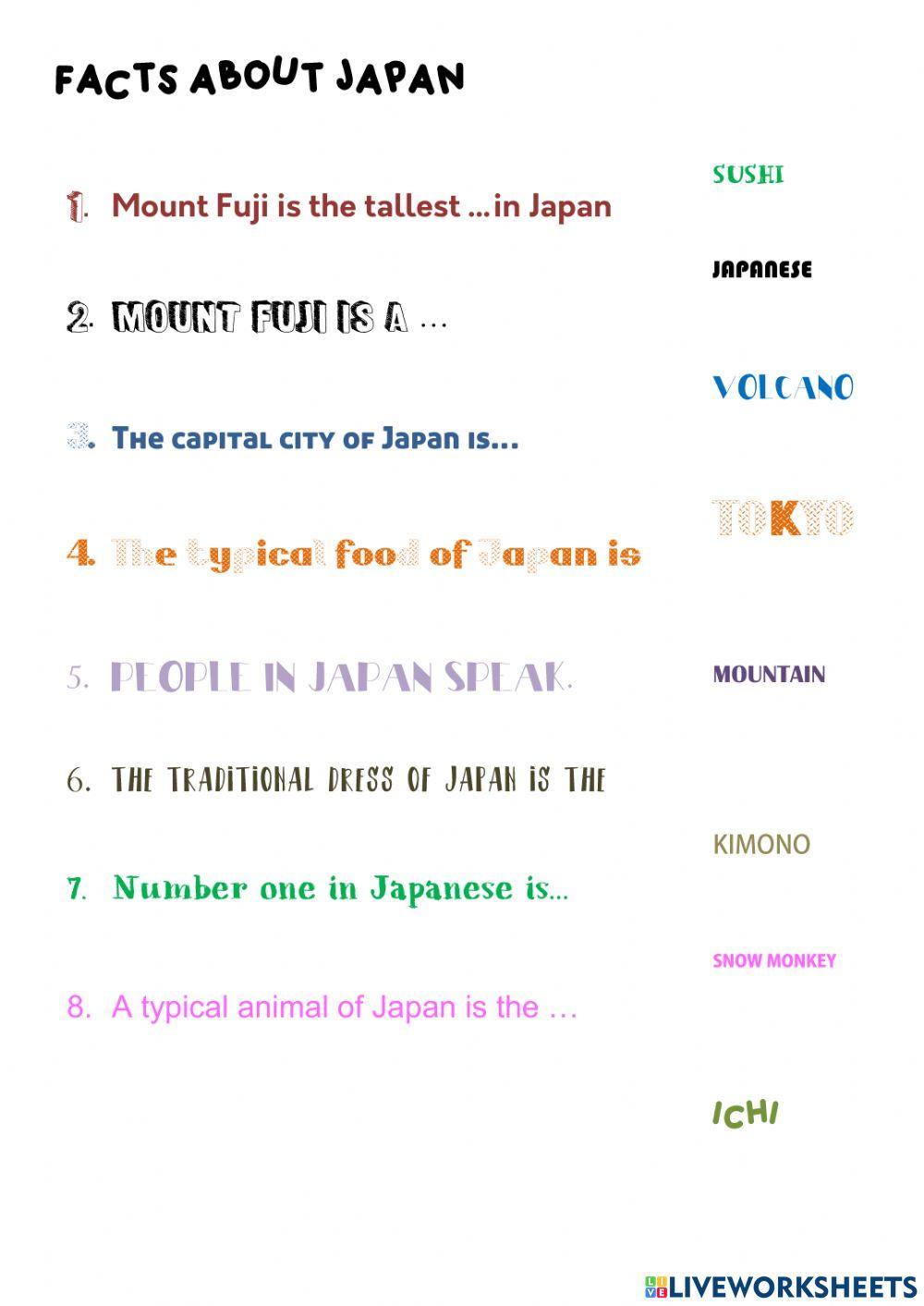 Facts about japan