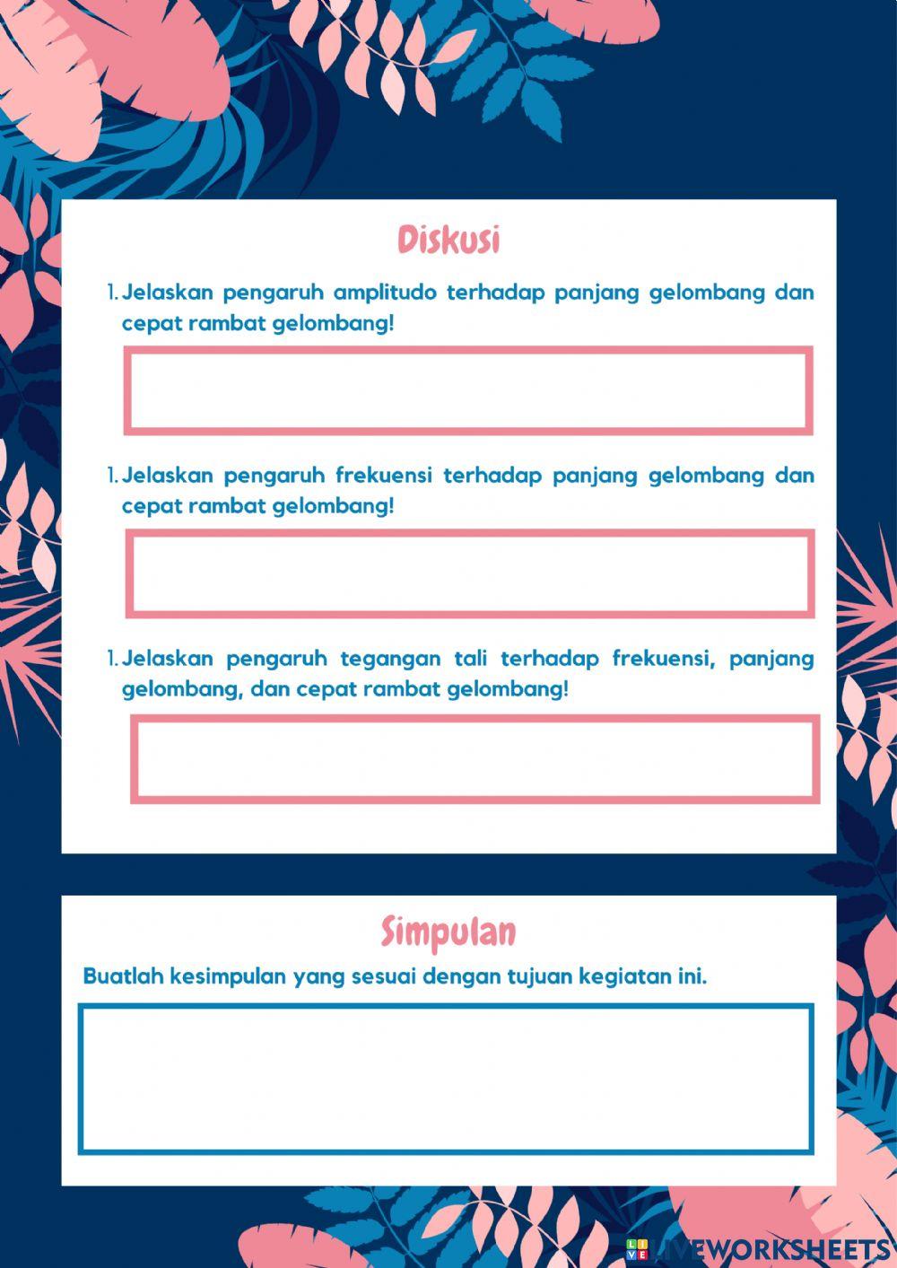 Lembar Kerja Praktikum Gelombang Pada Tali