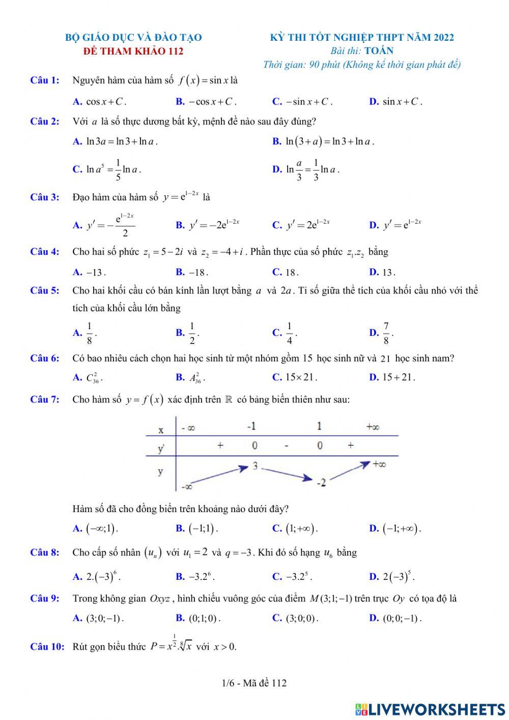 TNTHPT-MĐ-67-Đề ôn tập số 112