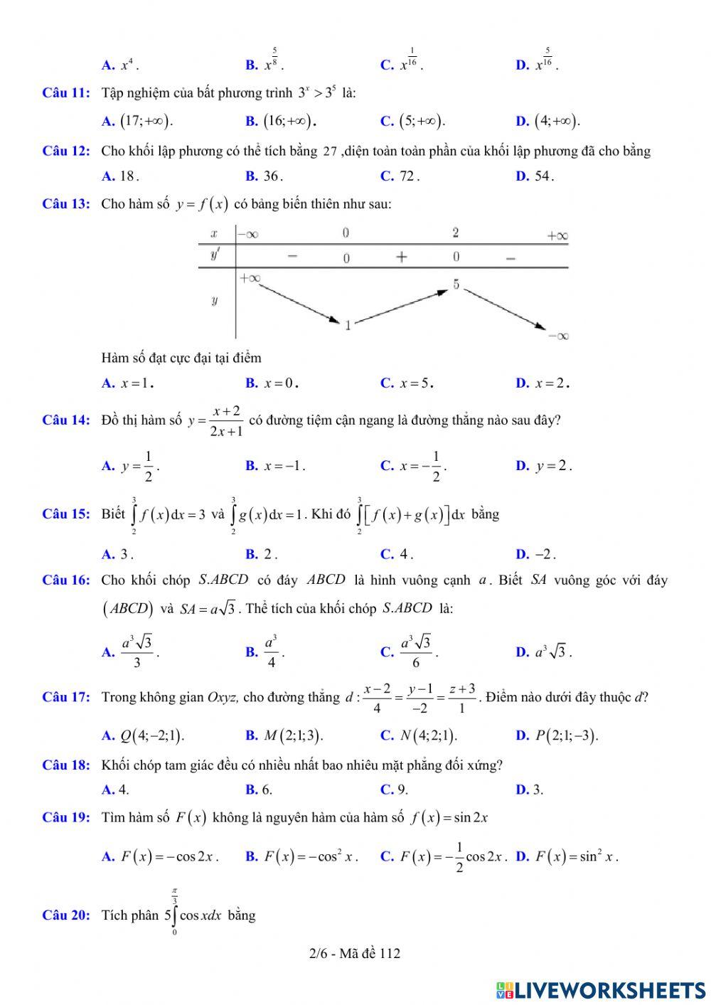 TNTHPT-MĐ-67-Đề ôn tập số 112