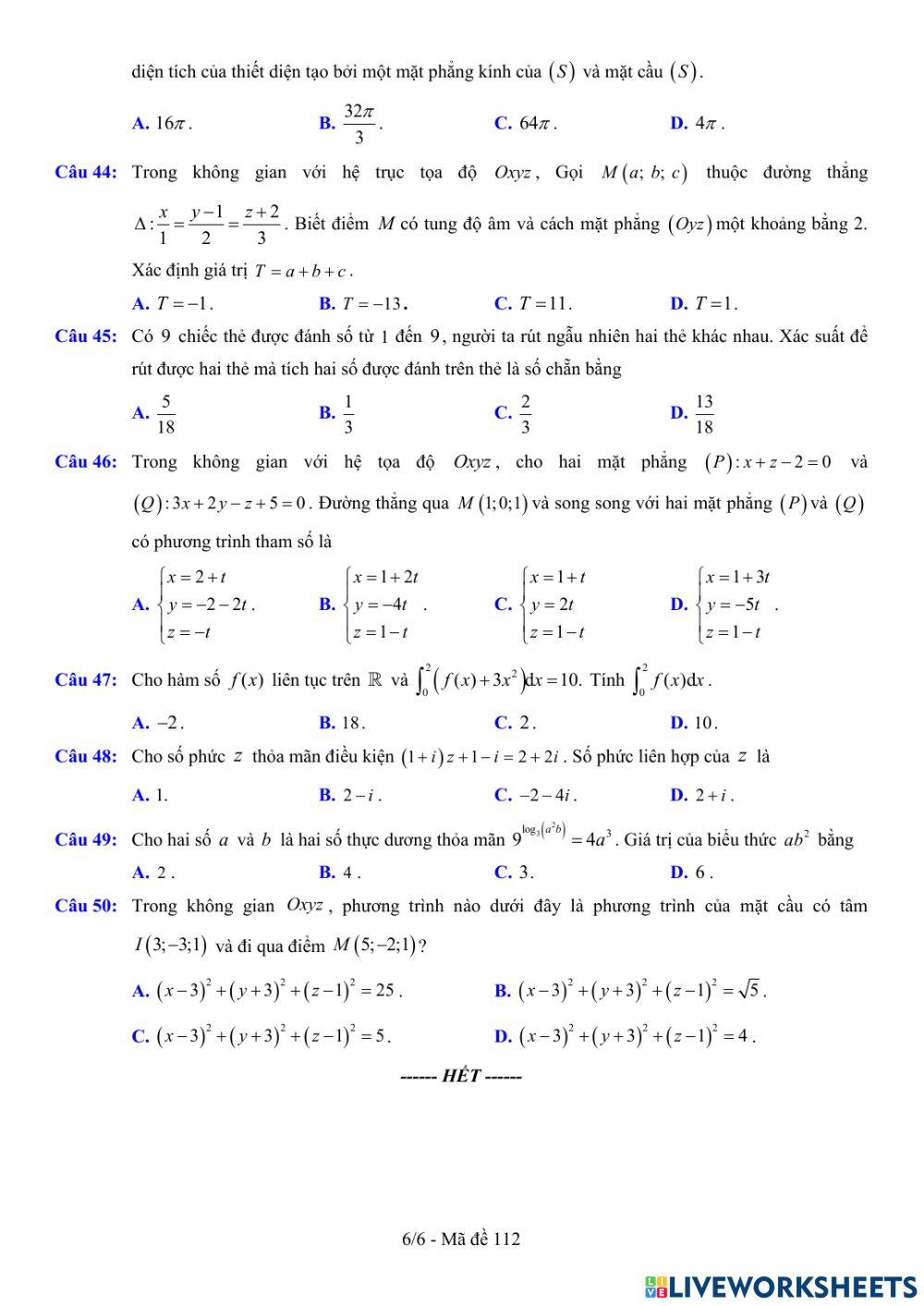 TNTHPT-MĐ-67-Đề ôn tập số 112