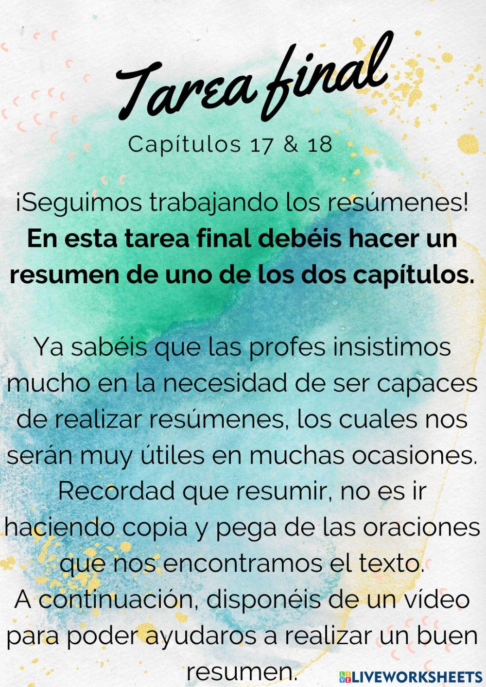 Capítulos 17 y 18 - tarea final