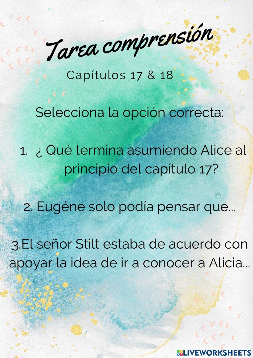 Capítulos 17 y 18 comprensión