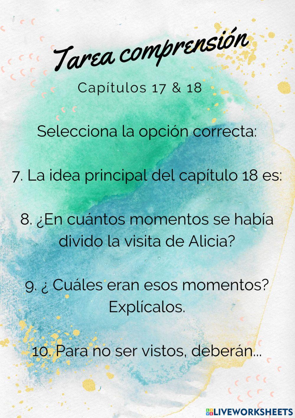 Capítulos 17 y 18 comprensión