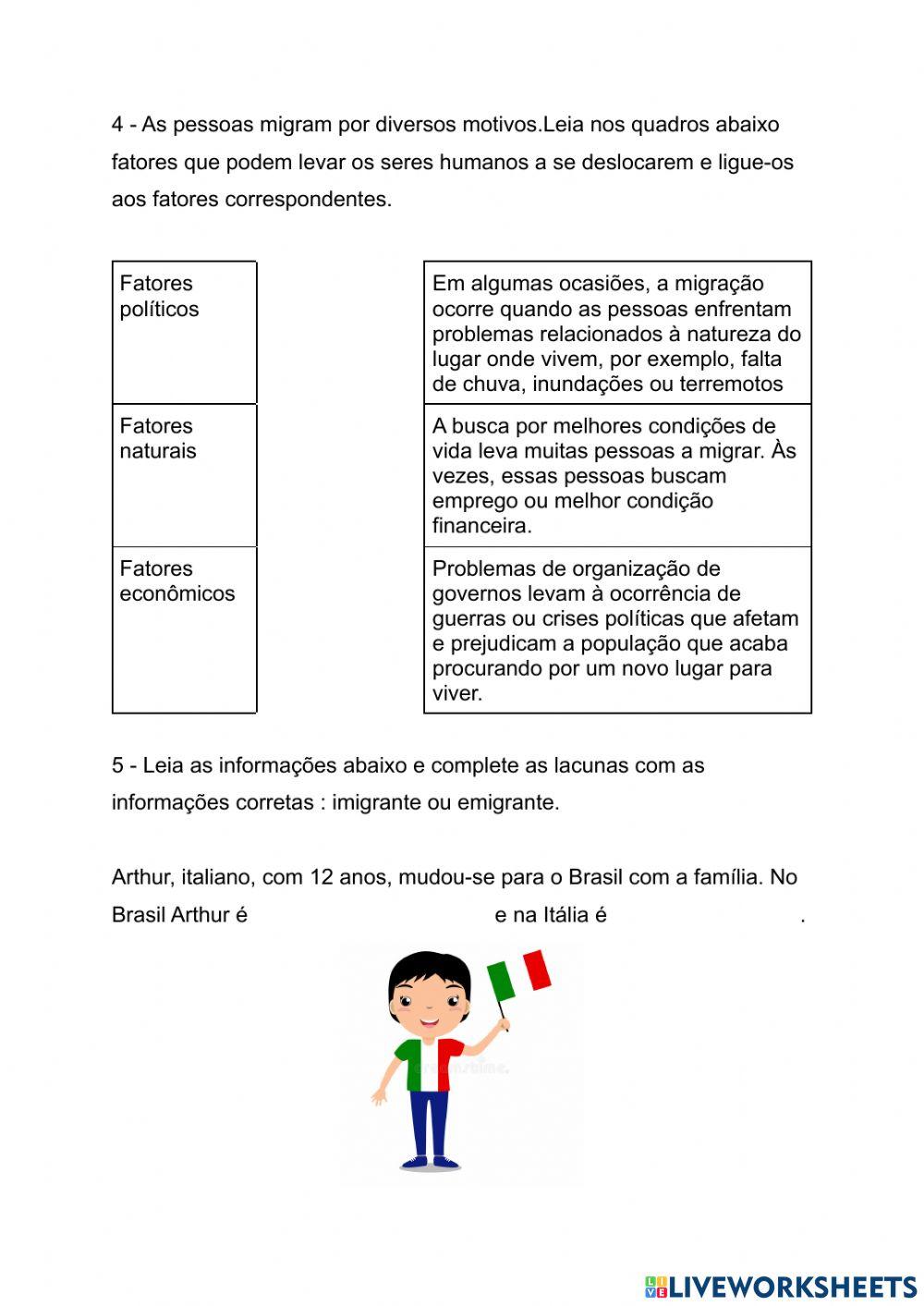 Fatores migratórios