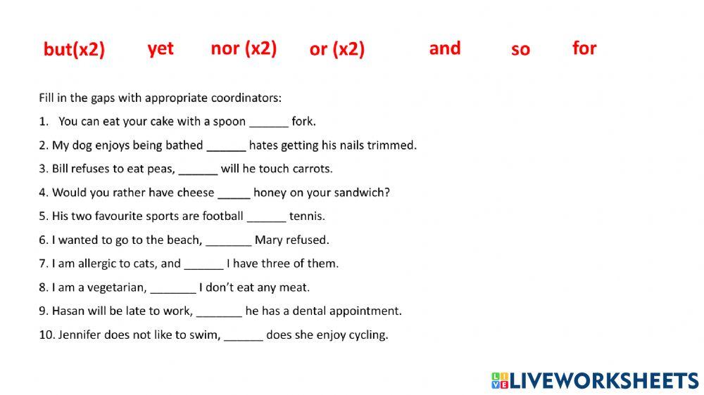 Coordinating Conjunctions