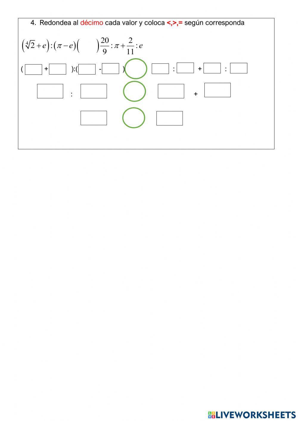 Operaciones con Números Reales