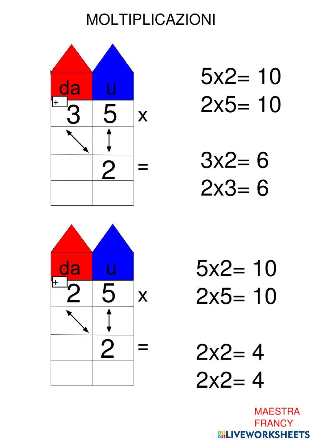 Moltiplicazioni con il riporto