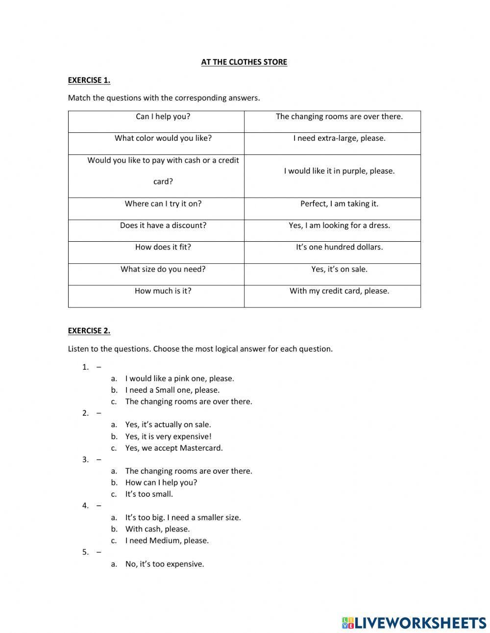 At the Clothes Store