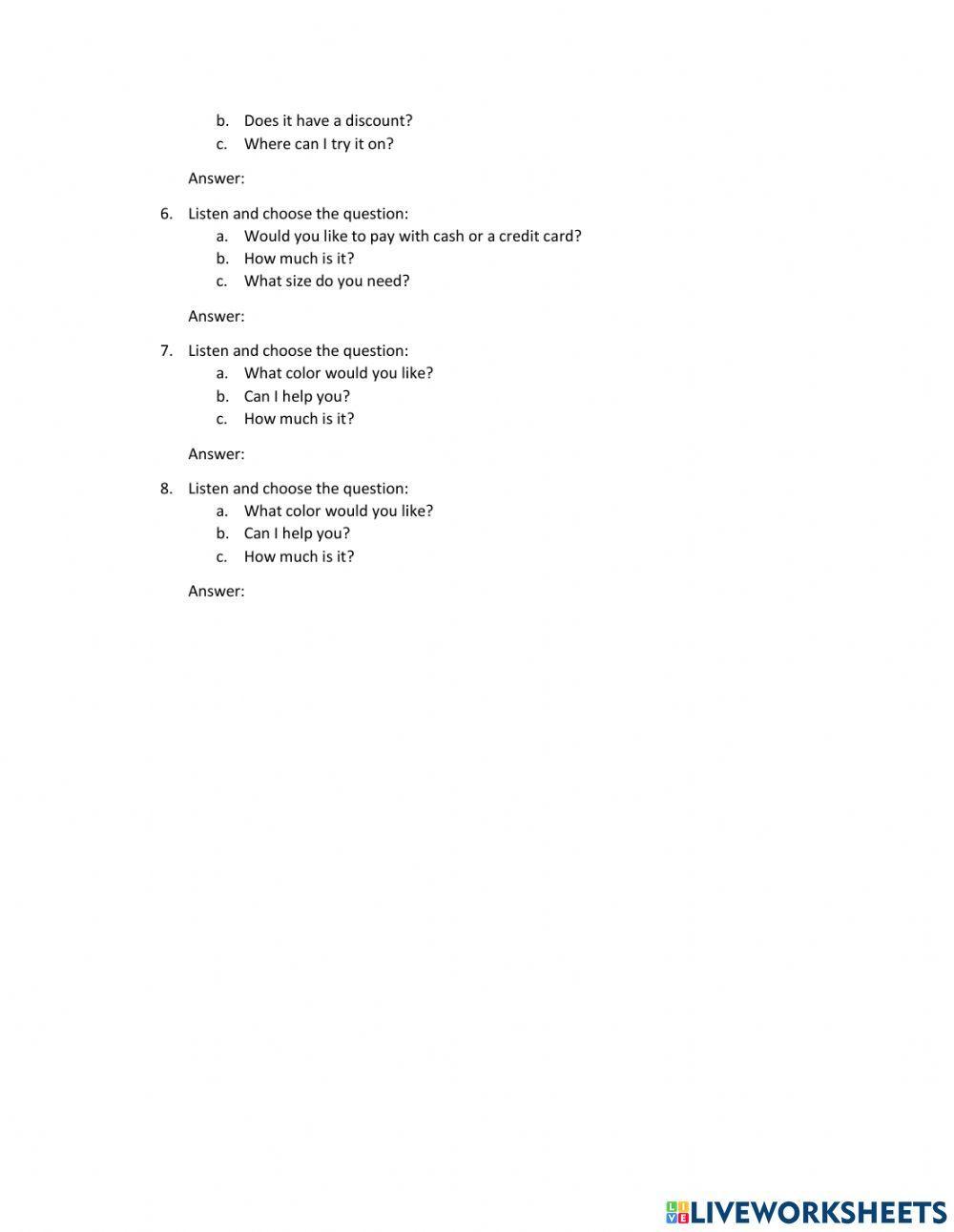 At the Clothes Store