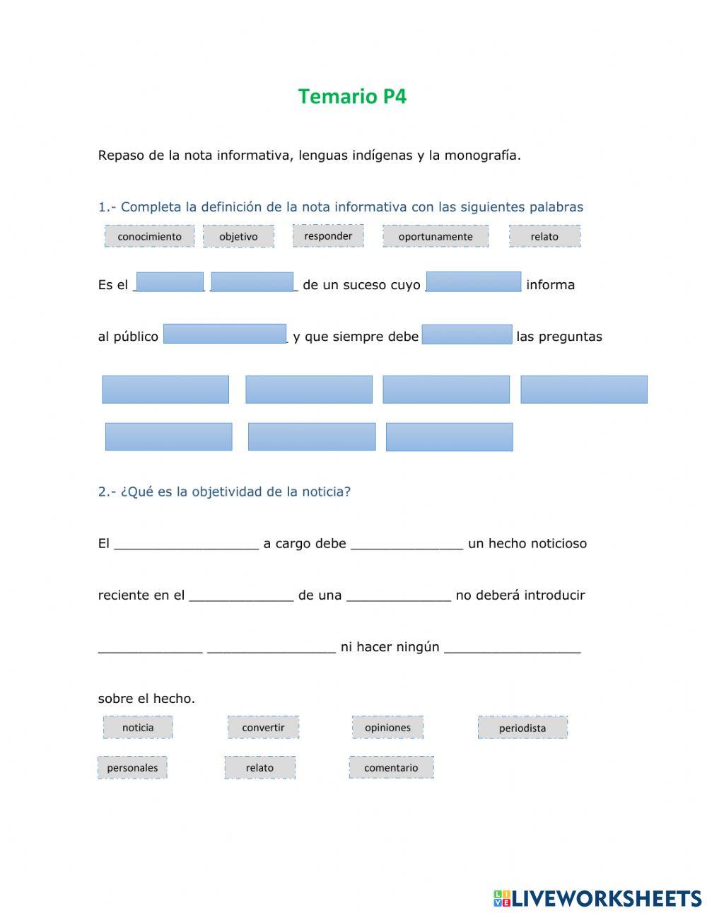 Fichas de Trabajo, monografia