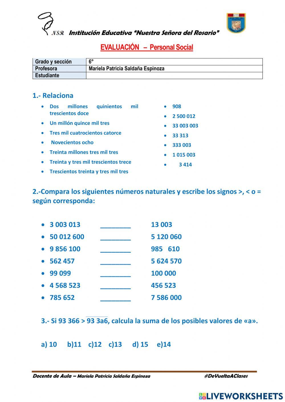 Numeros hasta el millón