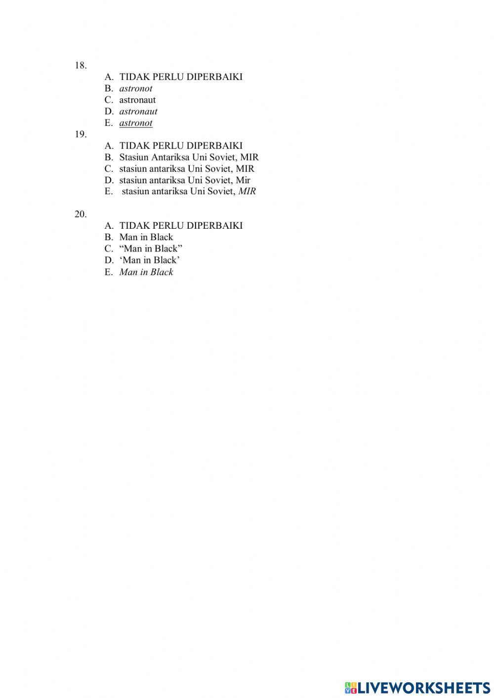 Pemahaman Bacaan dan Menulis 5