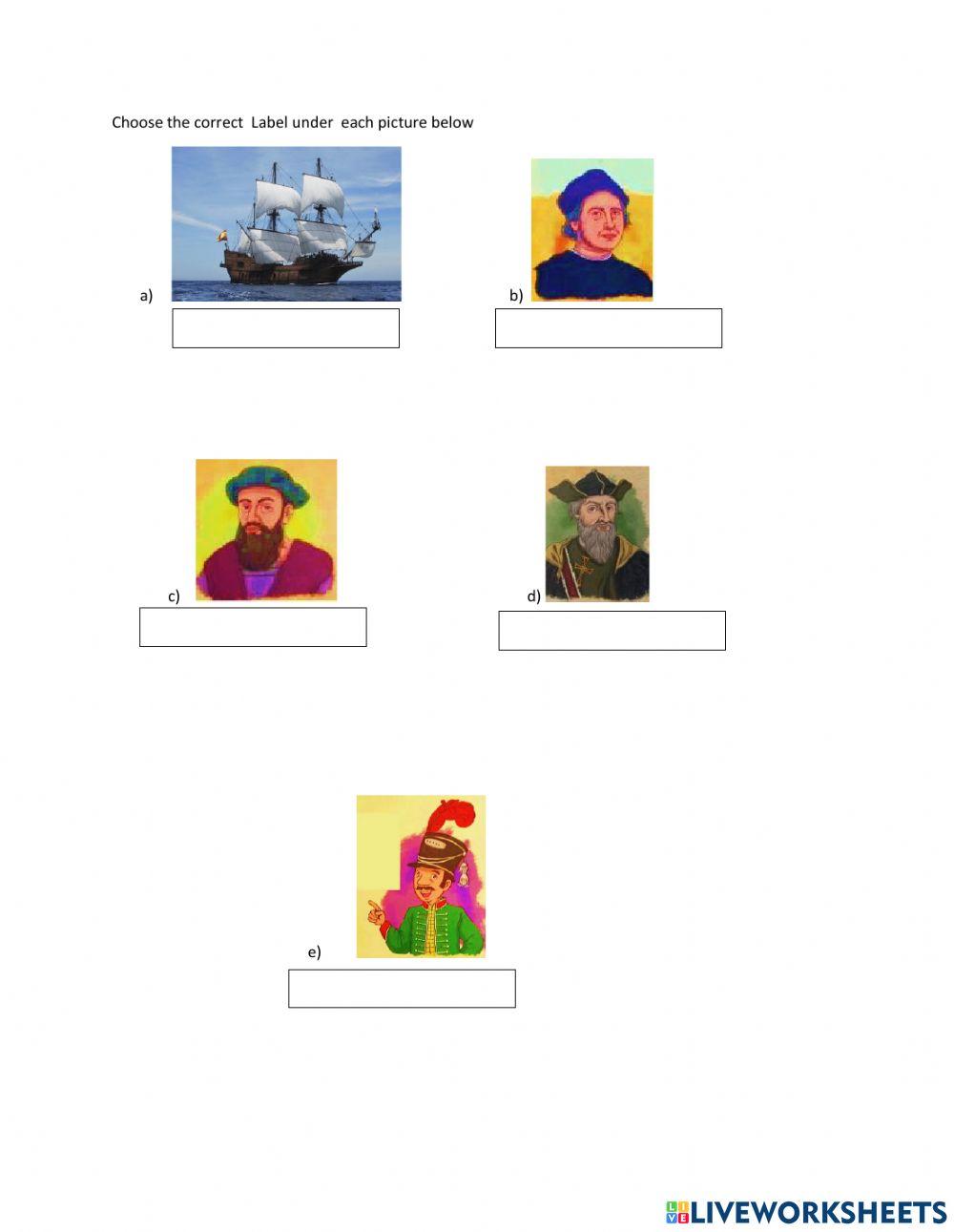 Yr5 Ex on  The coming of Westerners 4.1  A .Exploration