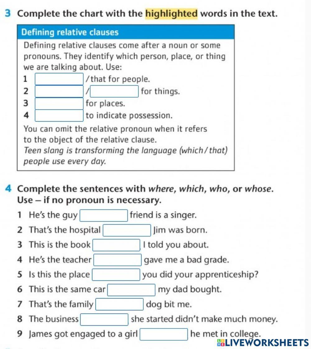 Relative clauses