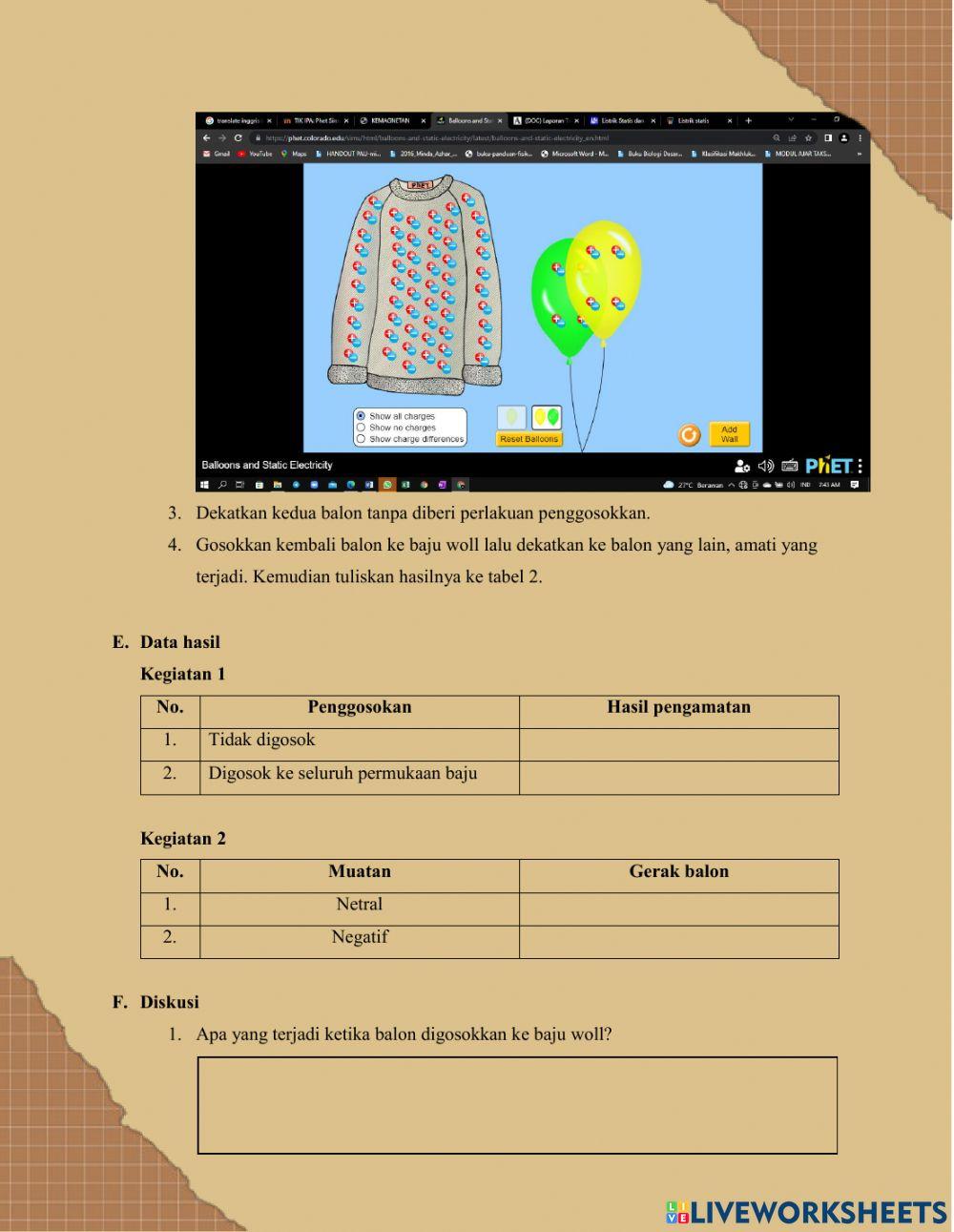 LKPD Balon dan Listrik Statis