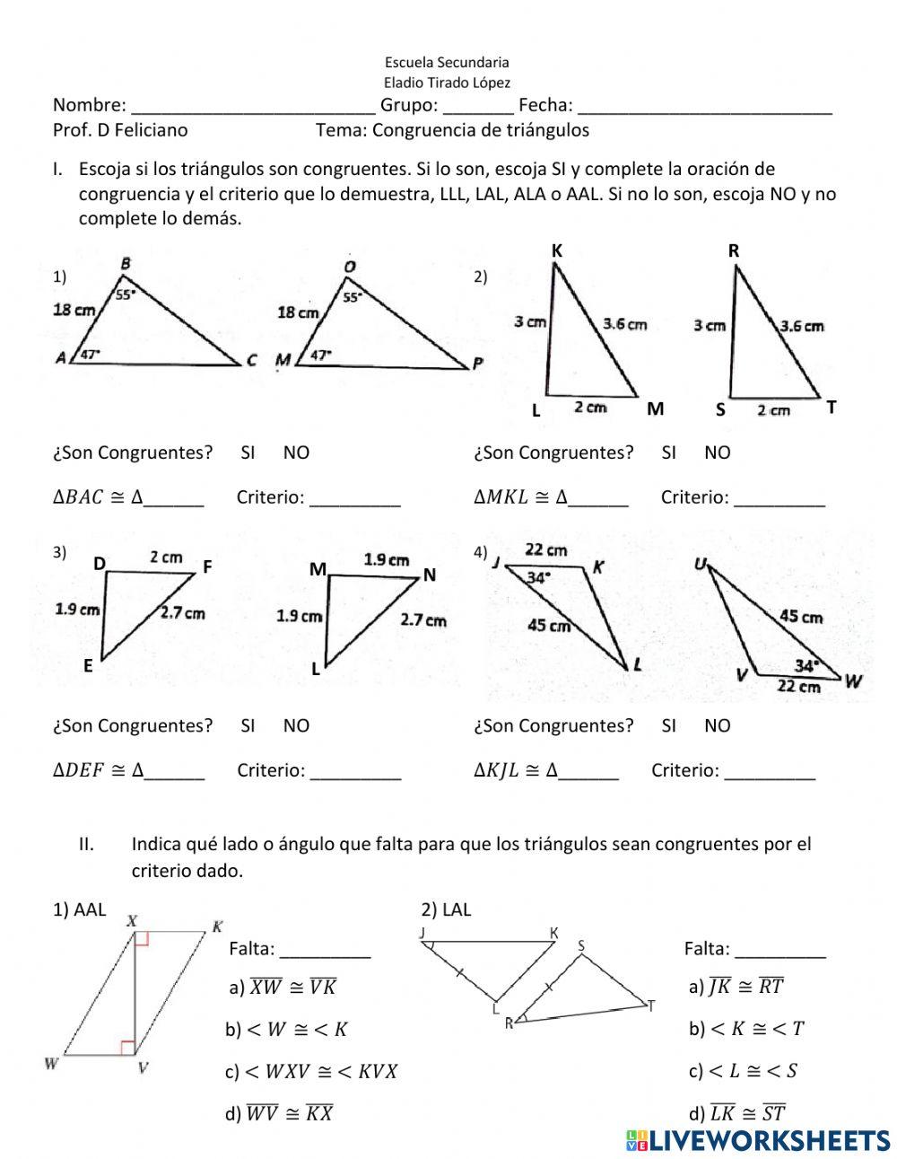 Congruencia de triángulos