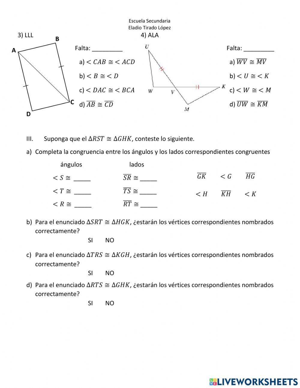 Congruencia de triángulos