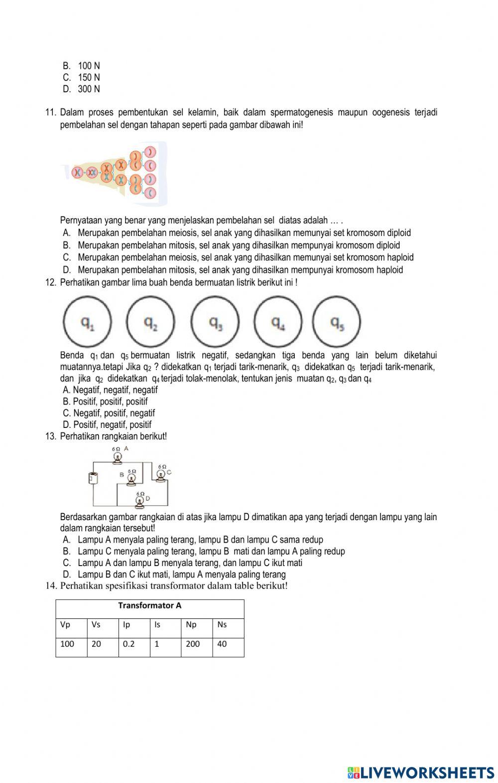 Simulasi UMBK IPA MTs 2022